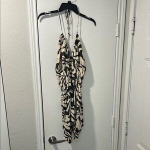 H&M Black and Cream Patterned Dress